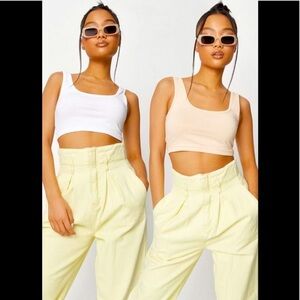 💋2– Scoop Neckline Crop 100% Cotton Cropped Camisole/Bralettes/Tank Top/ Shirt